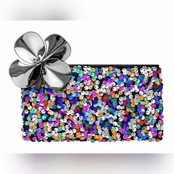 NEW MAC Cosmetics Shiny Pretty Things Sequin Makeup Bag Pouch Clutch Travel - Picture 2 of 12